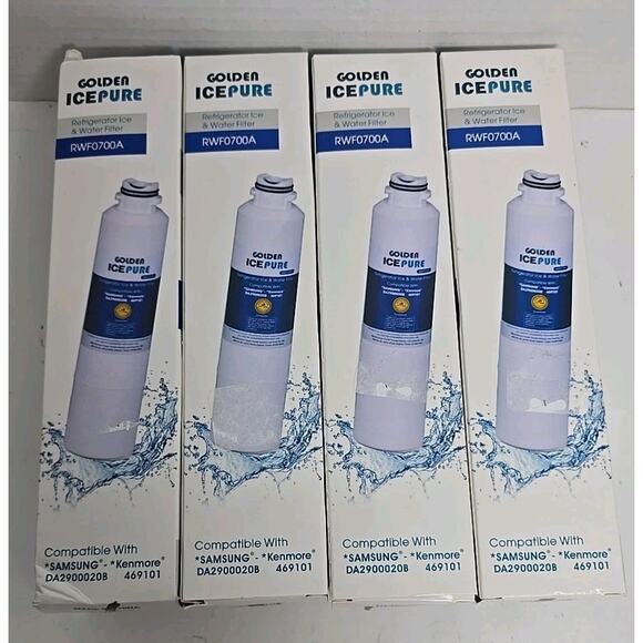 4 Golden ICEPURE RWF0700A Samsung Kenmore Refrigerator Water Filter Replacement - Picture 1 of 5